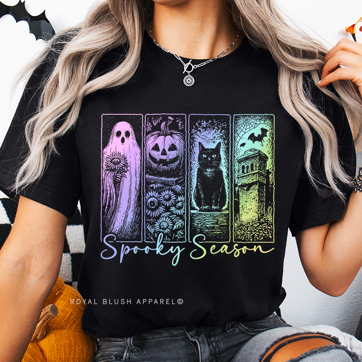 Pastel Panels Spooky Season Relaxed Unisex T-shirt
