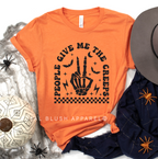 People Give Me The Creeps Halloween graphic T-shirt mockup.