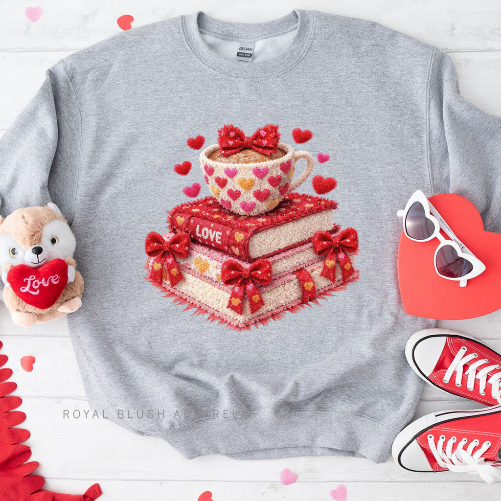 Plush Books And Coffee Sweatshirt