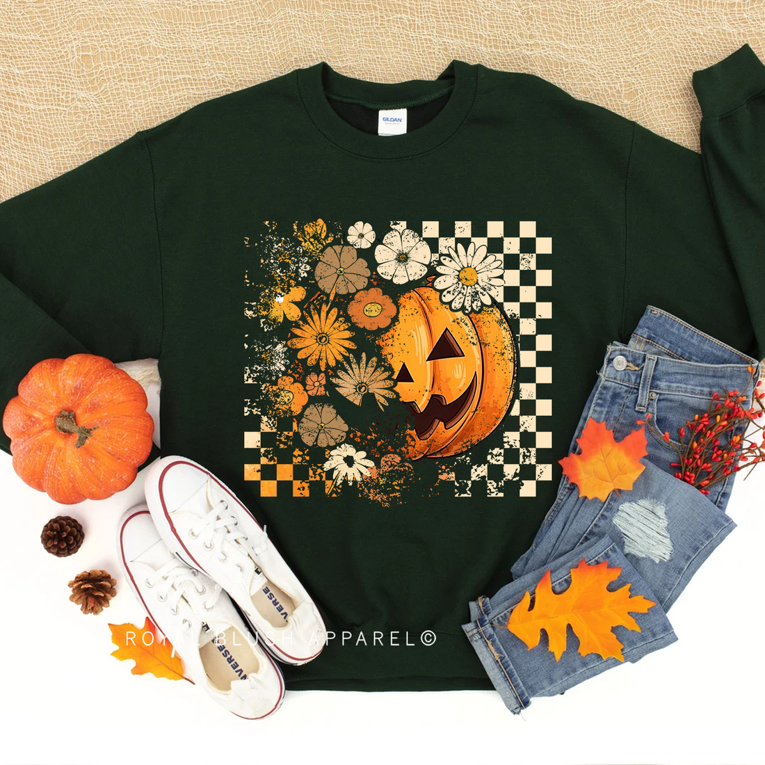 Pumpkin Floral Sweatshirt