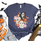 Retro Horror graphic T-shirt mockup.