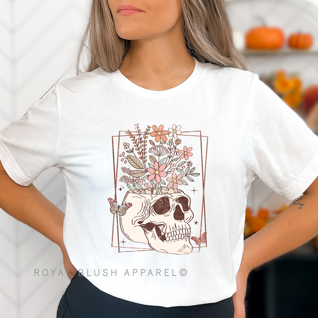 Flower Skull Relaxed Unisex T-shirt