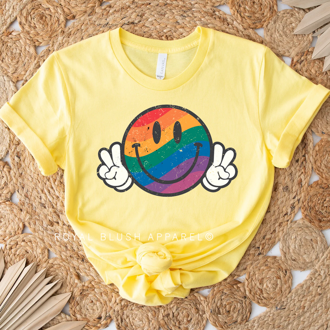 T-shirt unisexe décontracté Pride Smiley