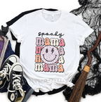 Spooky Mama Halloween graphic T-shirt mockup.