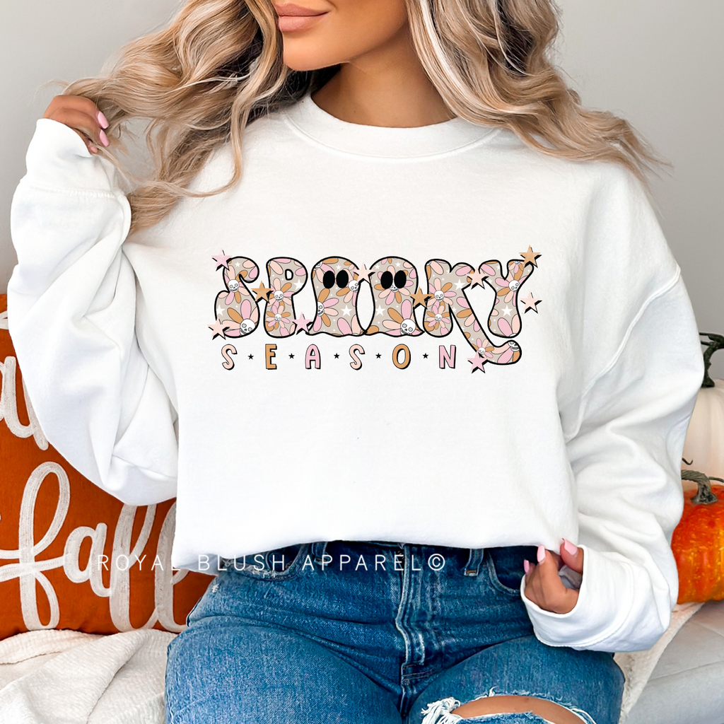 Spooky Season Sweatshirt Halloween graphic Sweatshirt mockup.