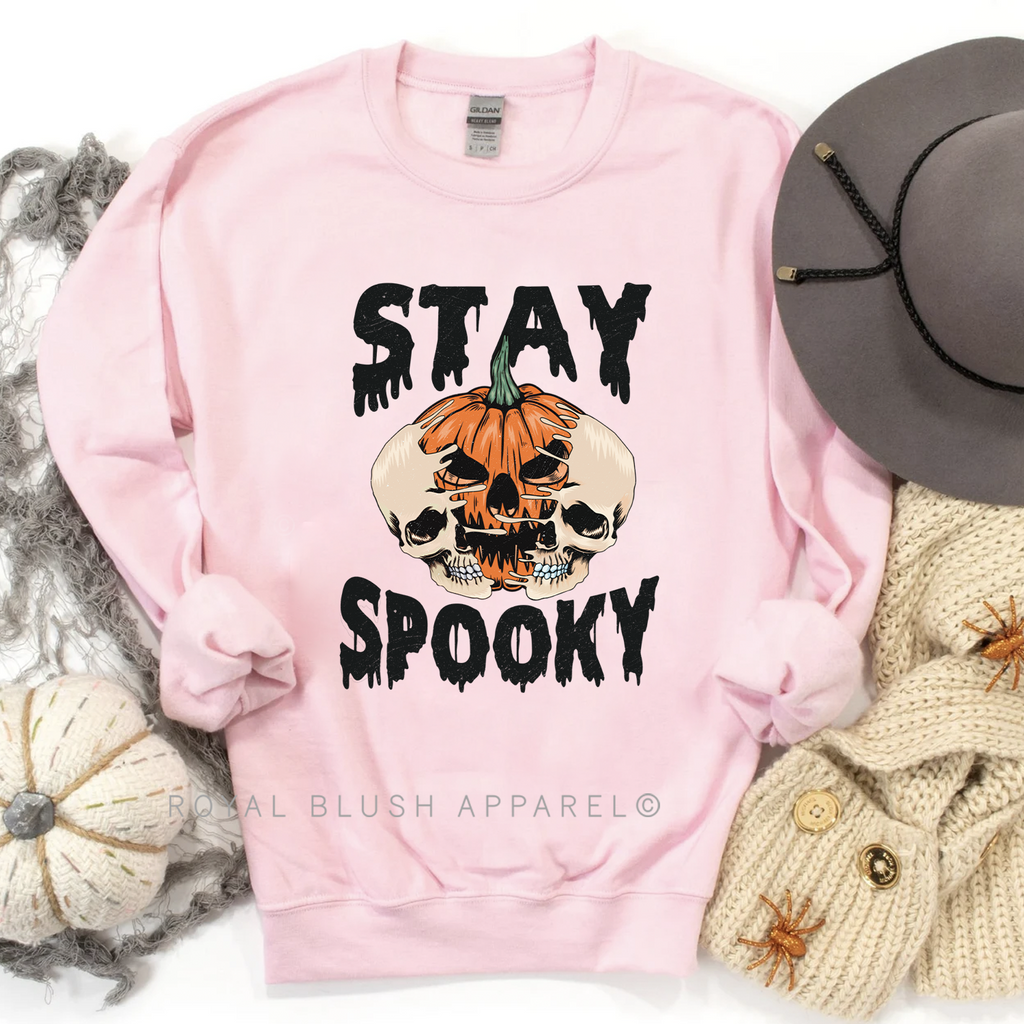 Stay Spooky Sweatshirt Halloween graphic Sweatshirt mockup.