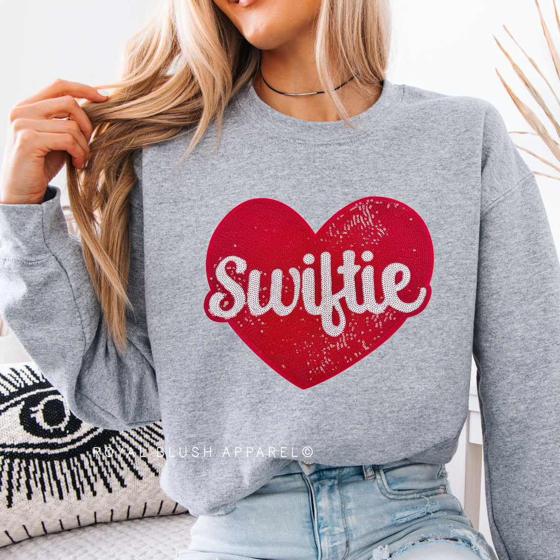 Swiftie sequin patch sweatshirt