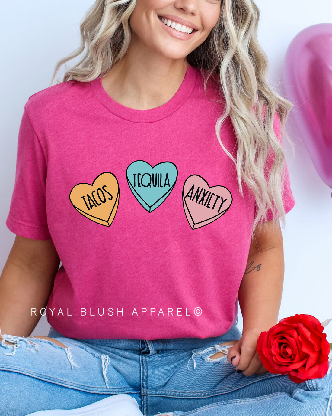 Tacos Tequila Anxiety Relaxed Unisex T-shirt