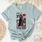 Villains The Evil Tour graphic T-shirt mockup.