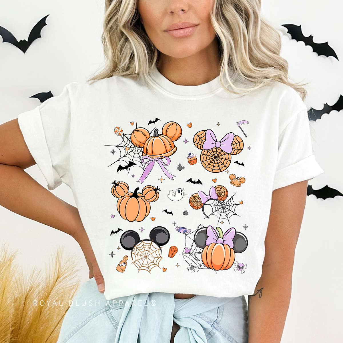 Web Costumes Halloween graphic T-shirt mockup.