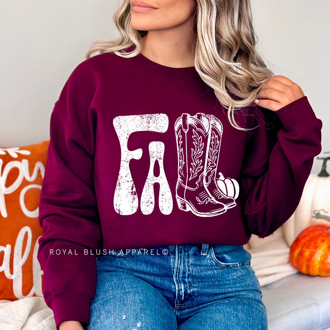 Fall Western Boot Sweatshirt