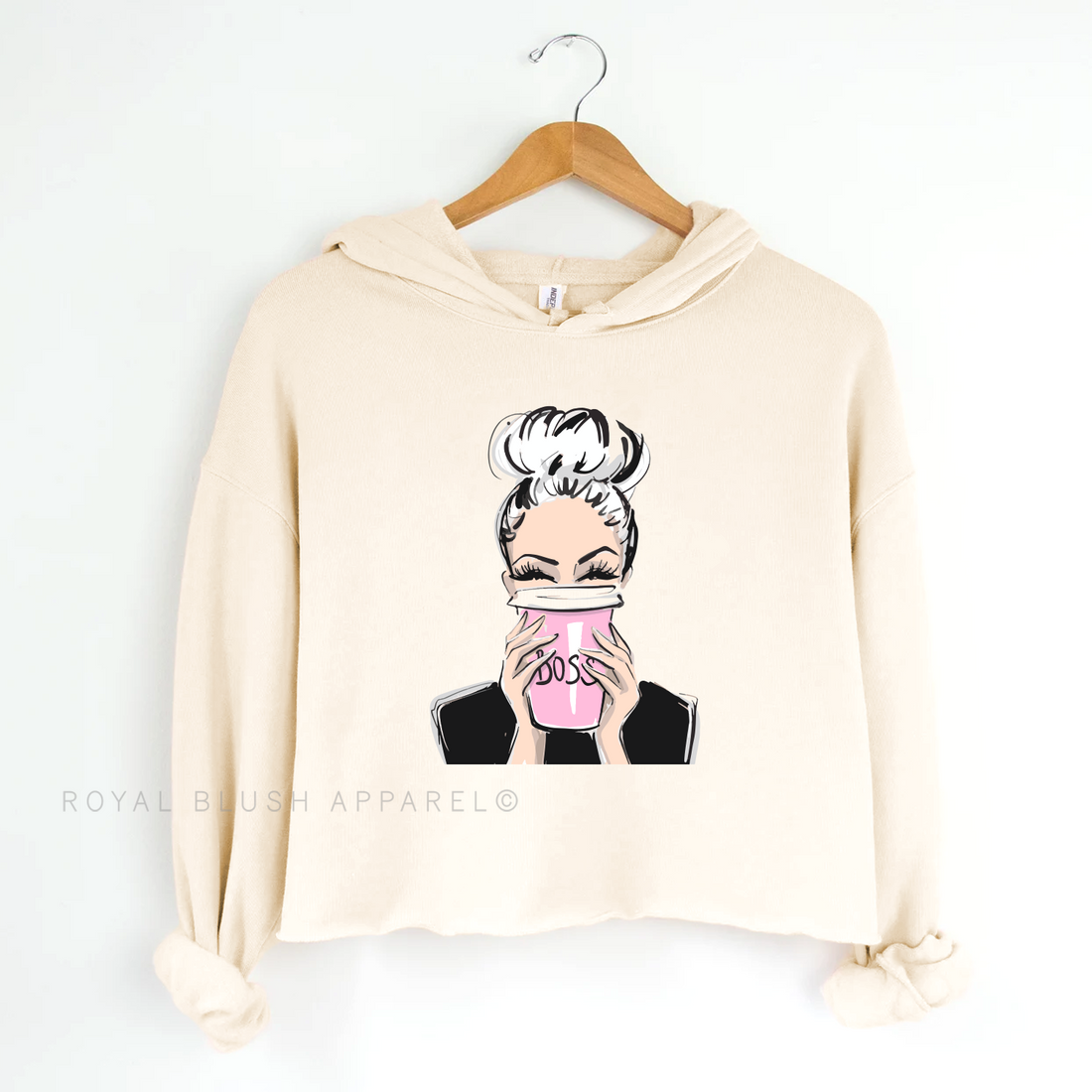 Boss Girl Independent Crop Hoodie