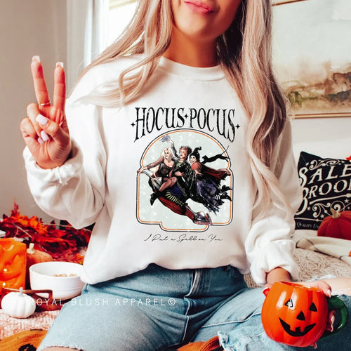 I Put A Spell On You Sweatshirt Halloween graphic Sweatshirt mockup.