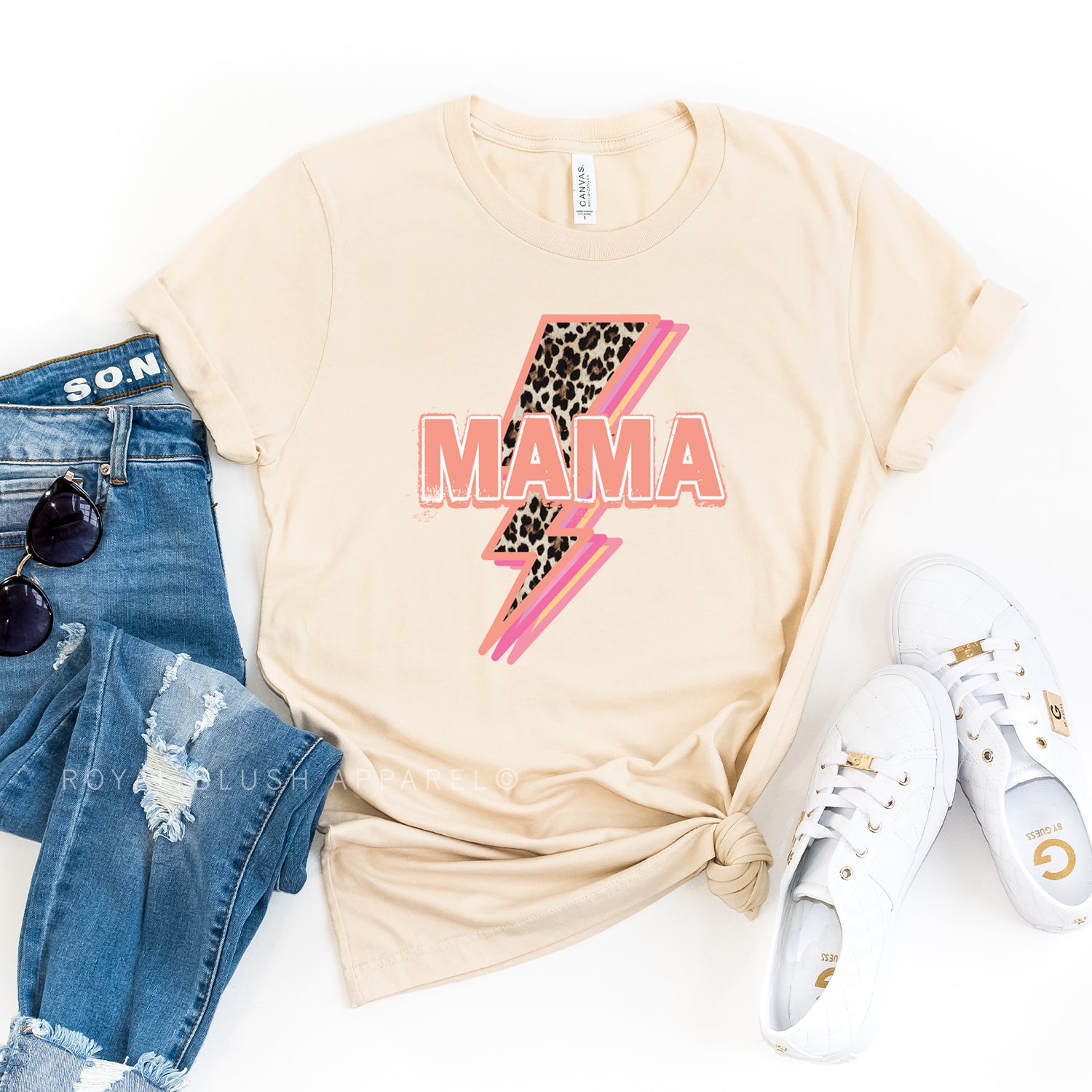 Mama Lightning Leopard Relaxed Unisex T-shirt