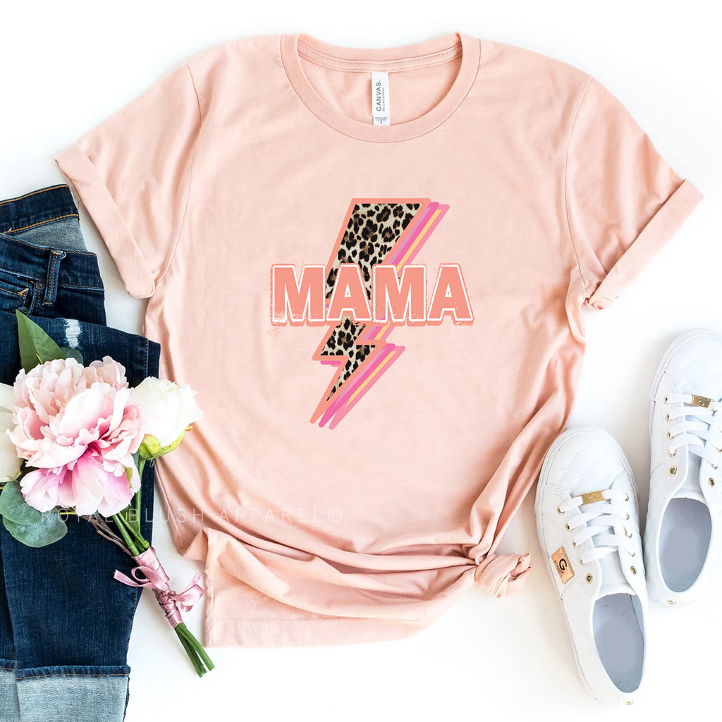 Mama Lightning Leopard mama T-shirt