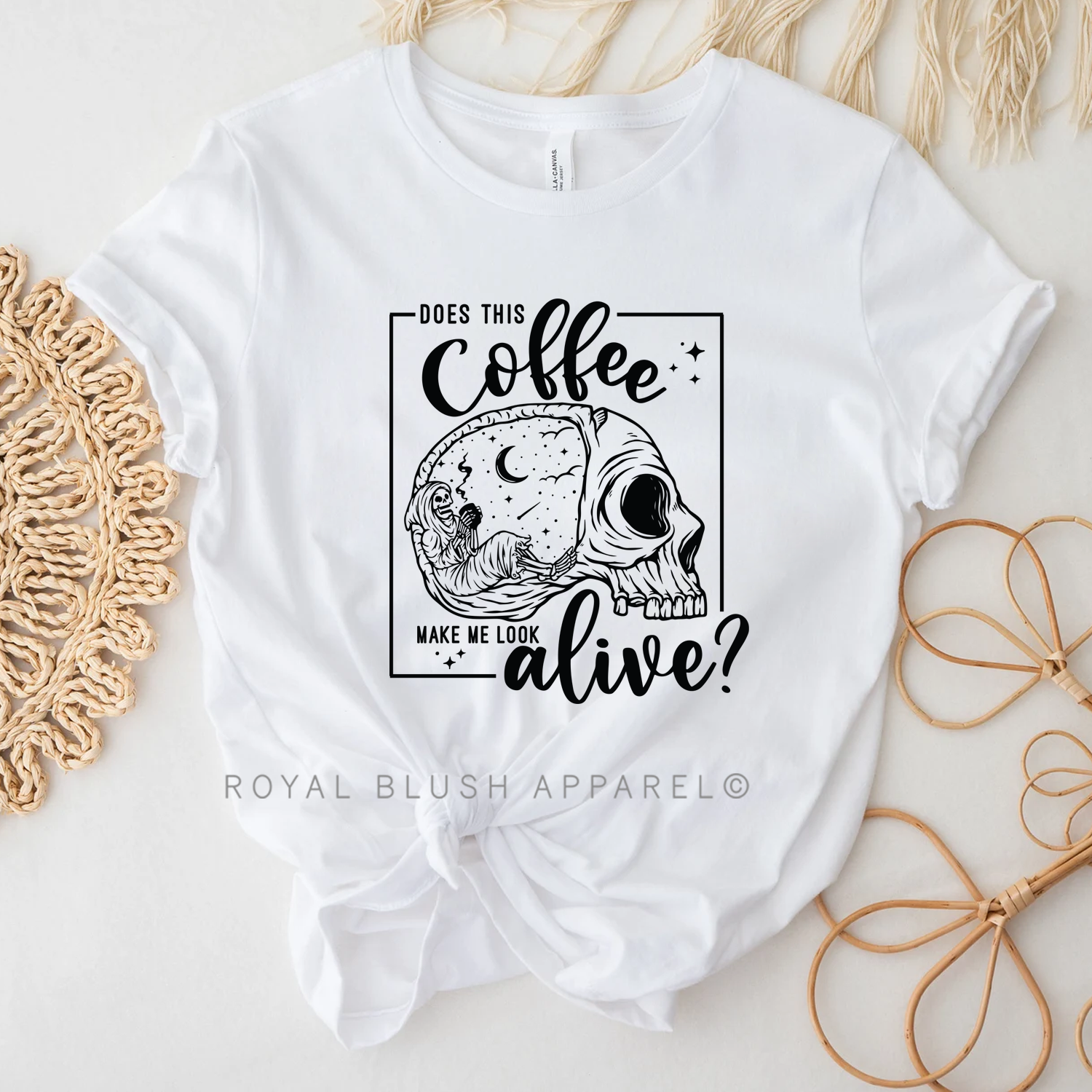 Does This Coffee Make Me Look Alive? Relaxed Unisex T-shirt