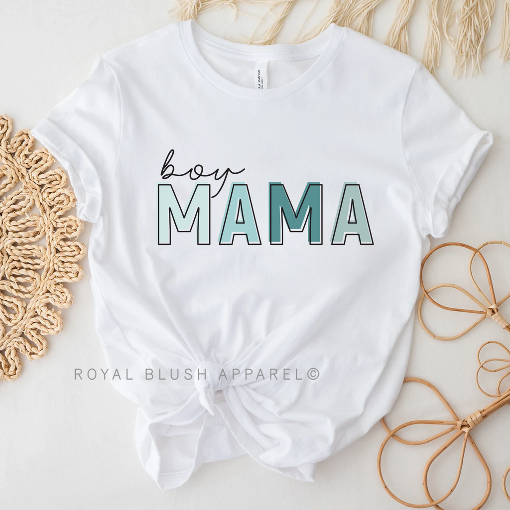 Blue Boy Mama T-shirt mockup