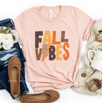 Fall Vibes Leopard graphic T-shirt mockup.