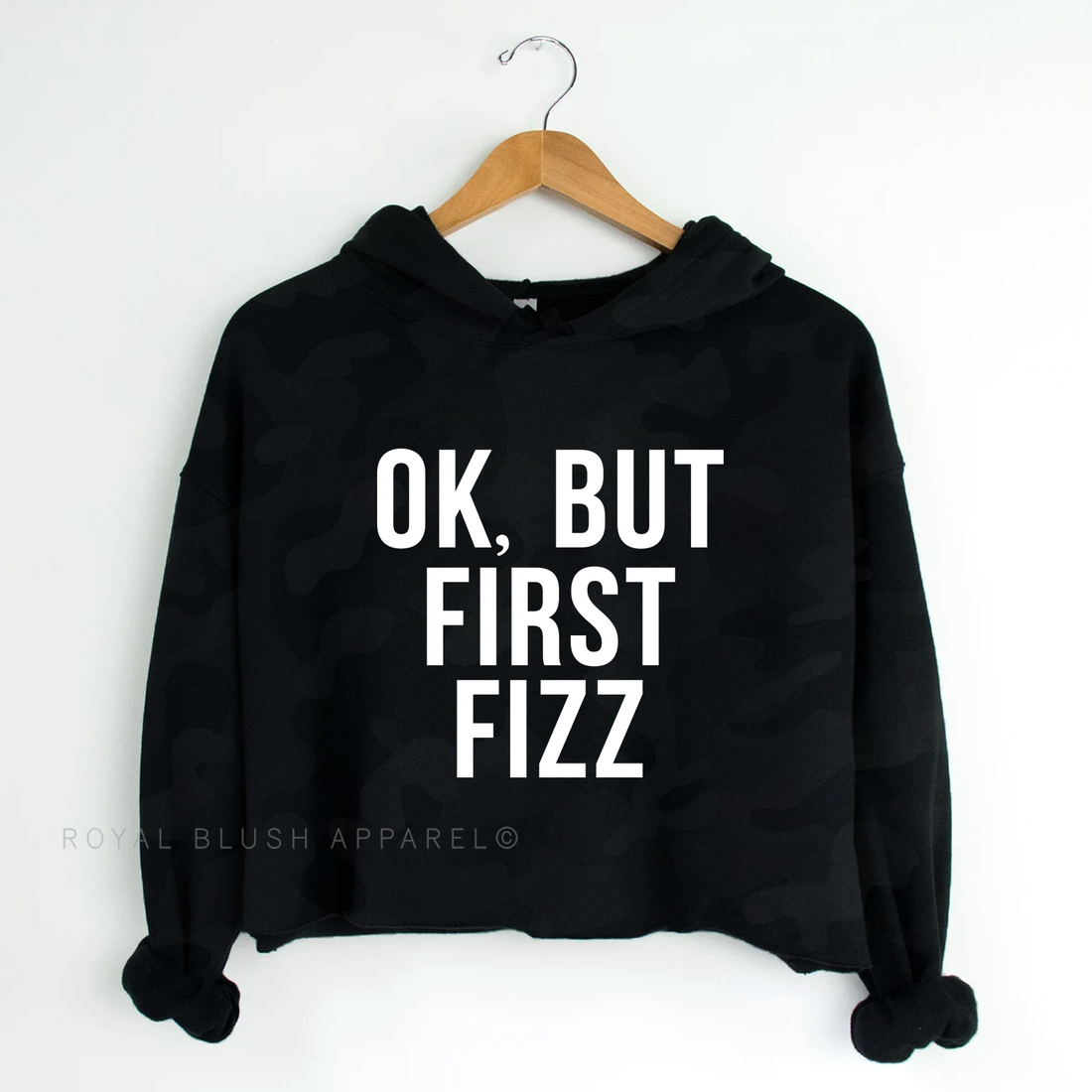 OK, BUT FIRST FIZZ Independent Crop Hoodie