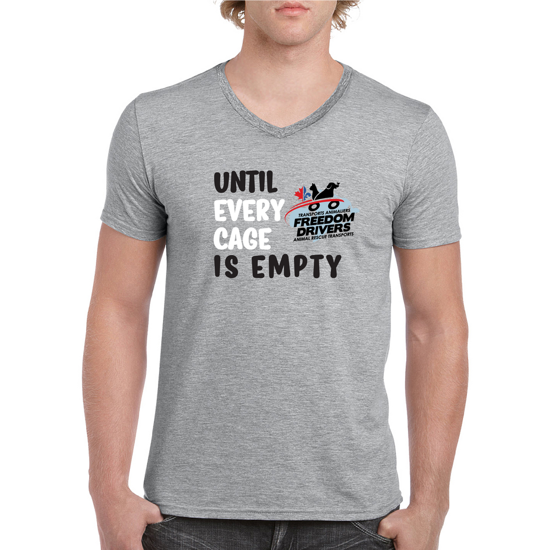 Until Every Cage is Empty (2 color) V-Neck