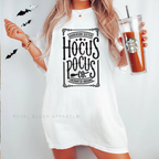 Hocus Pocus Enchanted Brooms Halloween graphic T-shirt design close-up