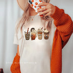 Horror Coffee Halloween graphic T-shirt mockup.