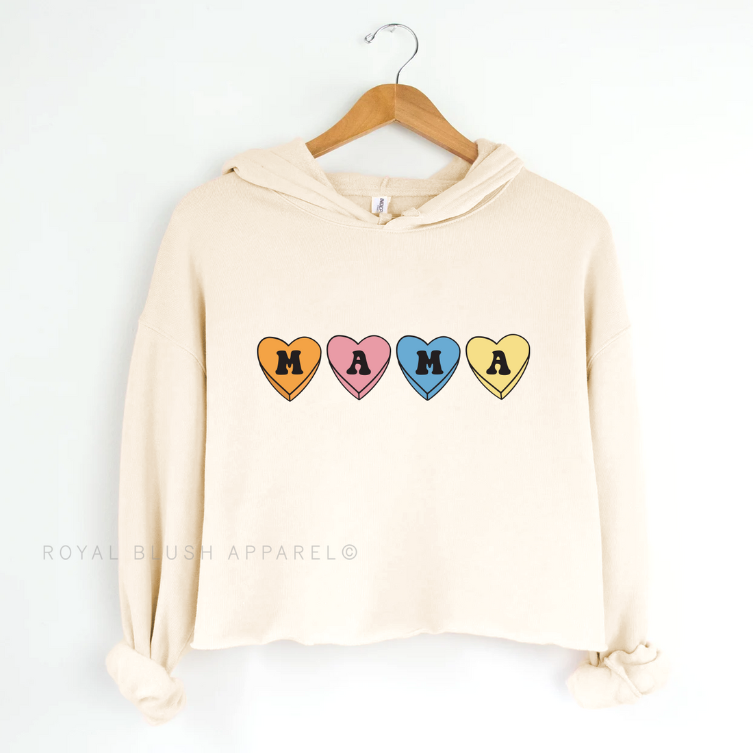 Mama Candy Hearts Independent Crop Hoodie