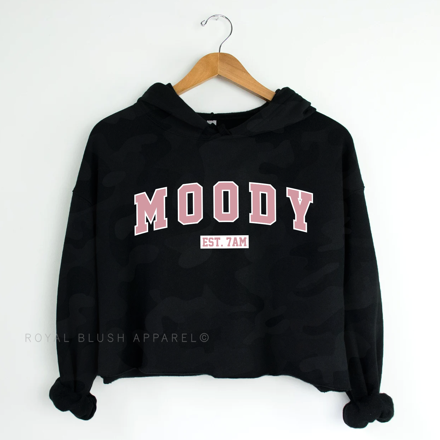 MOODY Est 7AM Independent Crop Hoodie