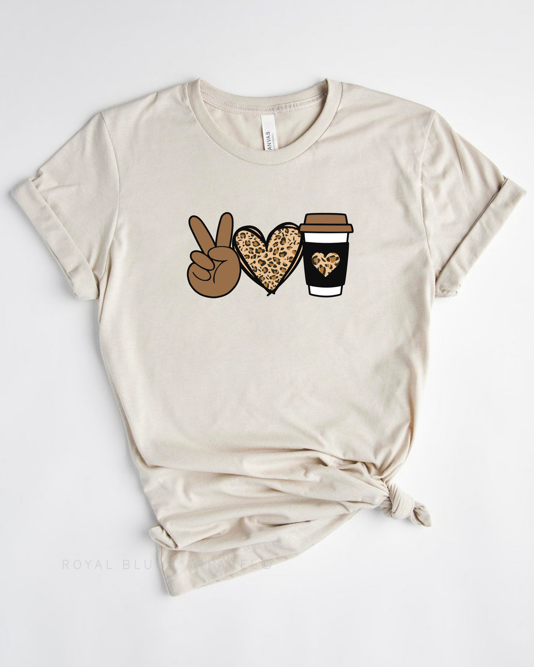 Peace Love Coffee Leopard Relaxed Unisex T-shirt