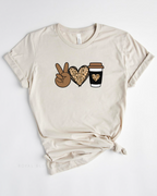 Peace Love Coffee Leopard Graphic T-Shirt product image 2