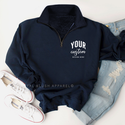 Custom Quarter Zip Sweater – Royal Blush Apparel