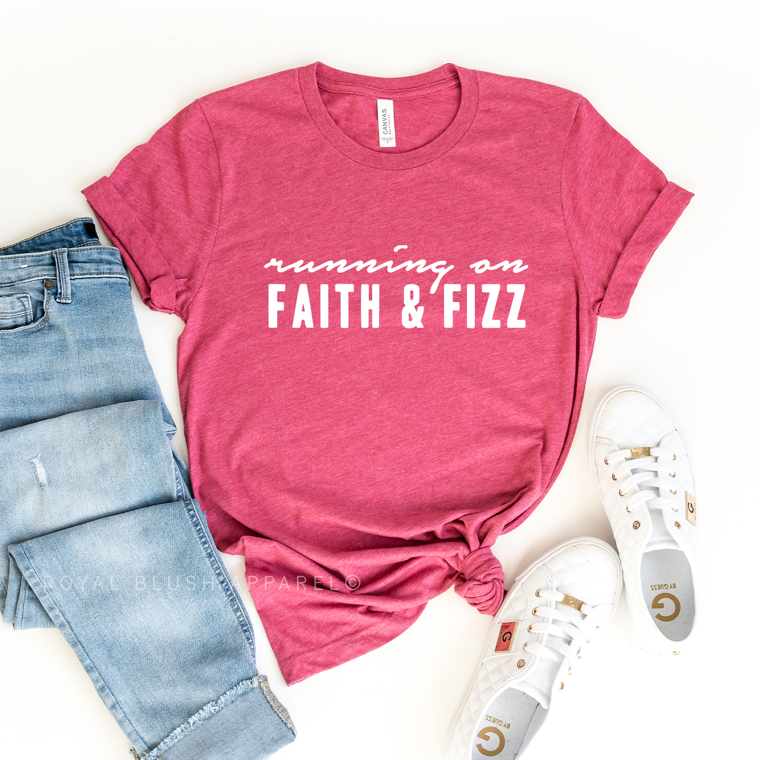 Running On Faith &amp; Fizz Relaxed Unisex T-shirt