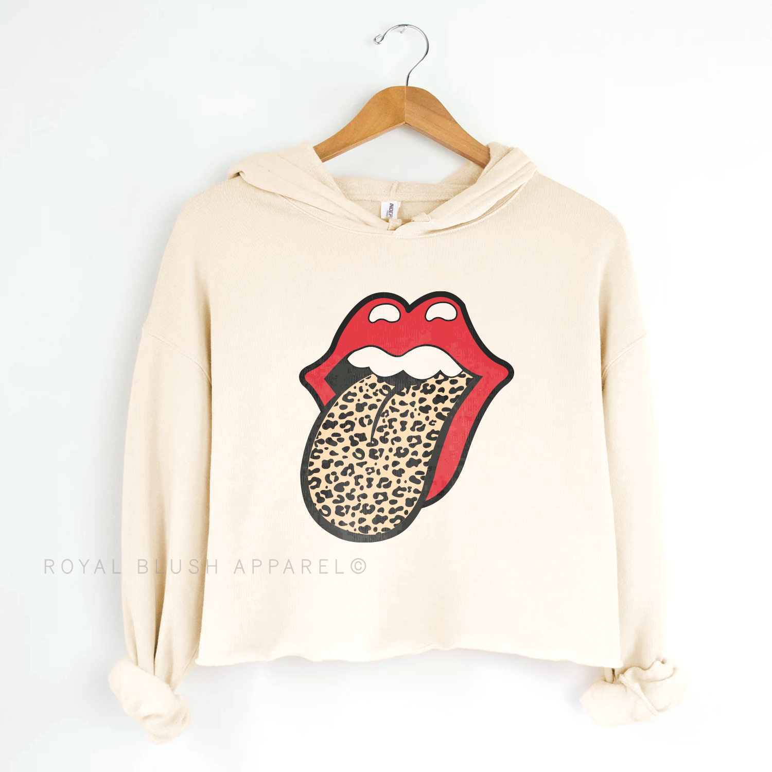 Leopard Tongue Independent Crop Hoodie