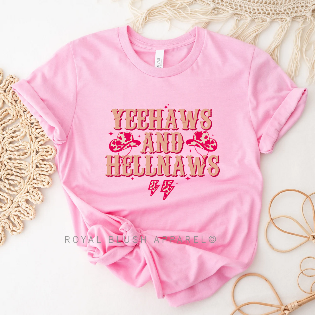 T-shirt unisexe décontracté Yeehaws et Hellnaws